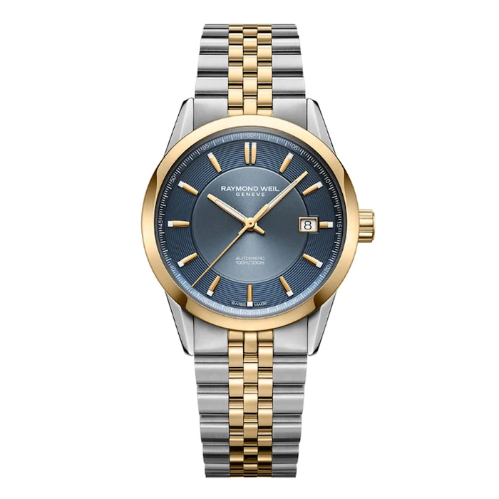 Raymond Weil Freelancer Automatic Blue Dial Stainless Steel Two-tone Bracelet Watch 38 mm 2771-STP-50051