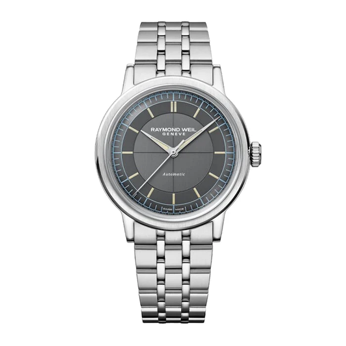 Raymond Weil Heritage Automatic 39mm Men’s Watch with Grey Material Dial, Stainless Steel Case & Bracelet, 50m Water Resistant / 2925-ST-60011