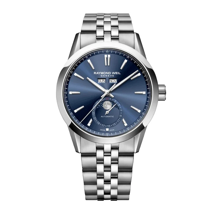 Raymond Weil Heritage Mechanical 40mm Men’s Watch with Blue Material Dial, Stainless Steel Case & Bracelet, 100m Water Resistant / 2766-ST-50001