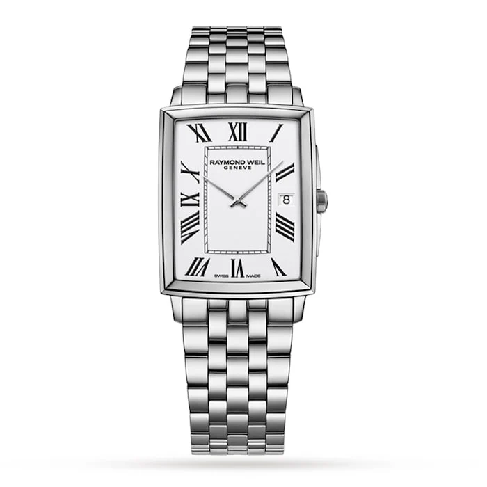 Raymond Weil Heritage Quartz 25mm Men’s Watch with White Material Dial, Stainless Steel Case & Bracelet, 50m Water Resistant / 5425-ST-00300