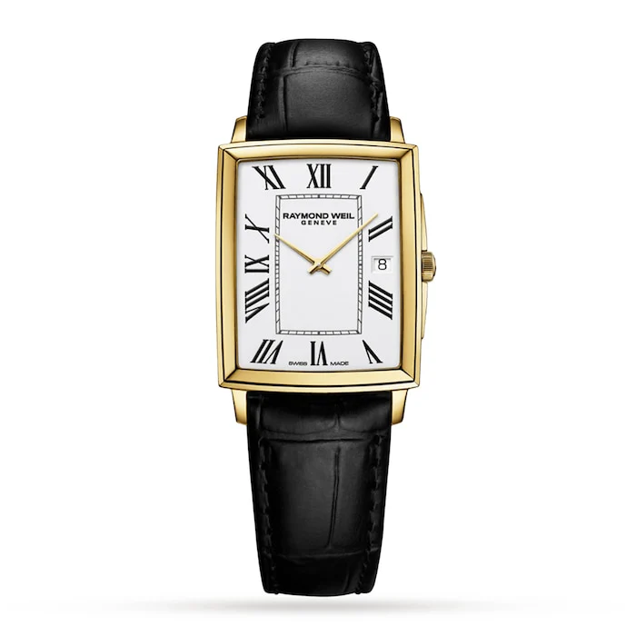 Raymond Weil Quartz 37mm Men’s Watch with White Material Dial, Stainless Steel Case, 50m Water Resistant / 5425-PC-00300