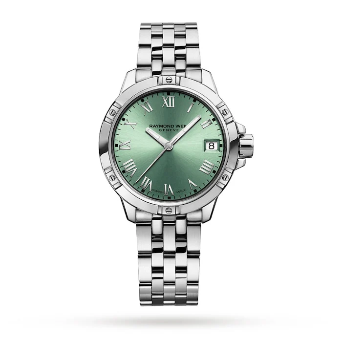 Raymond Weil Tango 30mm Ladies Watch Green Luxury Watch Swiss Made High Precision Movement 5960-ST-00520