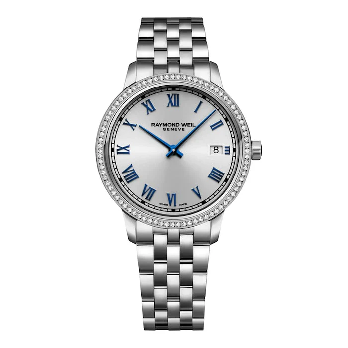 Raymond Weil Toccata 80 Quartz 34mm Ladies Watch Silver Luxury Watch Swiss Made High Precision Movement 5385-STS-00653