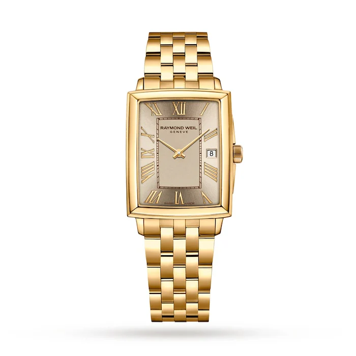 Raymond Weil Toccata Champagne Dial - Ladies Rectangular Watch 22.6mm Luxury Watch Swiss Made 5925-P-00100