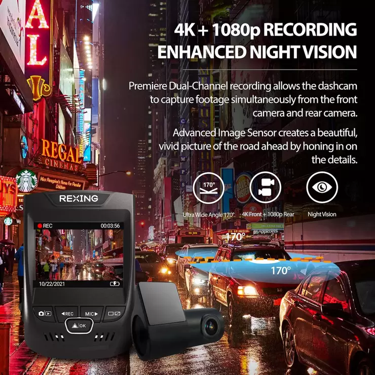 Rexing V1PGW-4k Dual Channel Dash Cam - Image 8