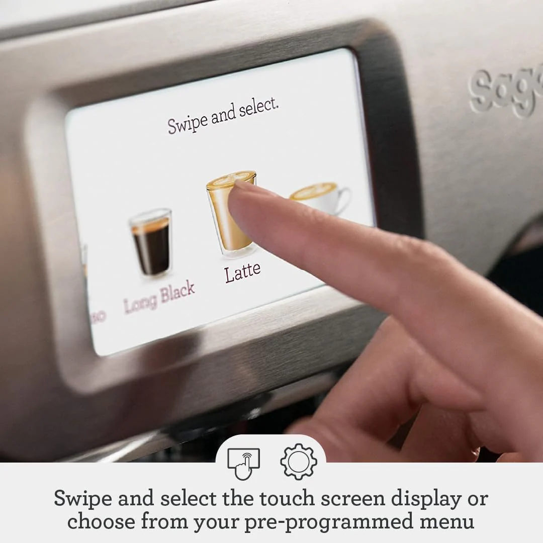Sage - The Barista Touch - Bean to Cup Coffee Machine with Grinder, Milk Frother and With Cold Brew Fuction, Latte, Cappucino, Espresso Maker, 5 Presets, 2L, 1680 W, With Cleaning Kit, Black Truffle - Image 3