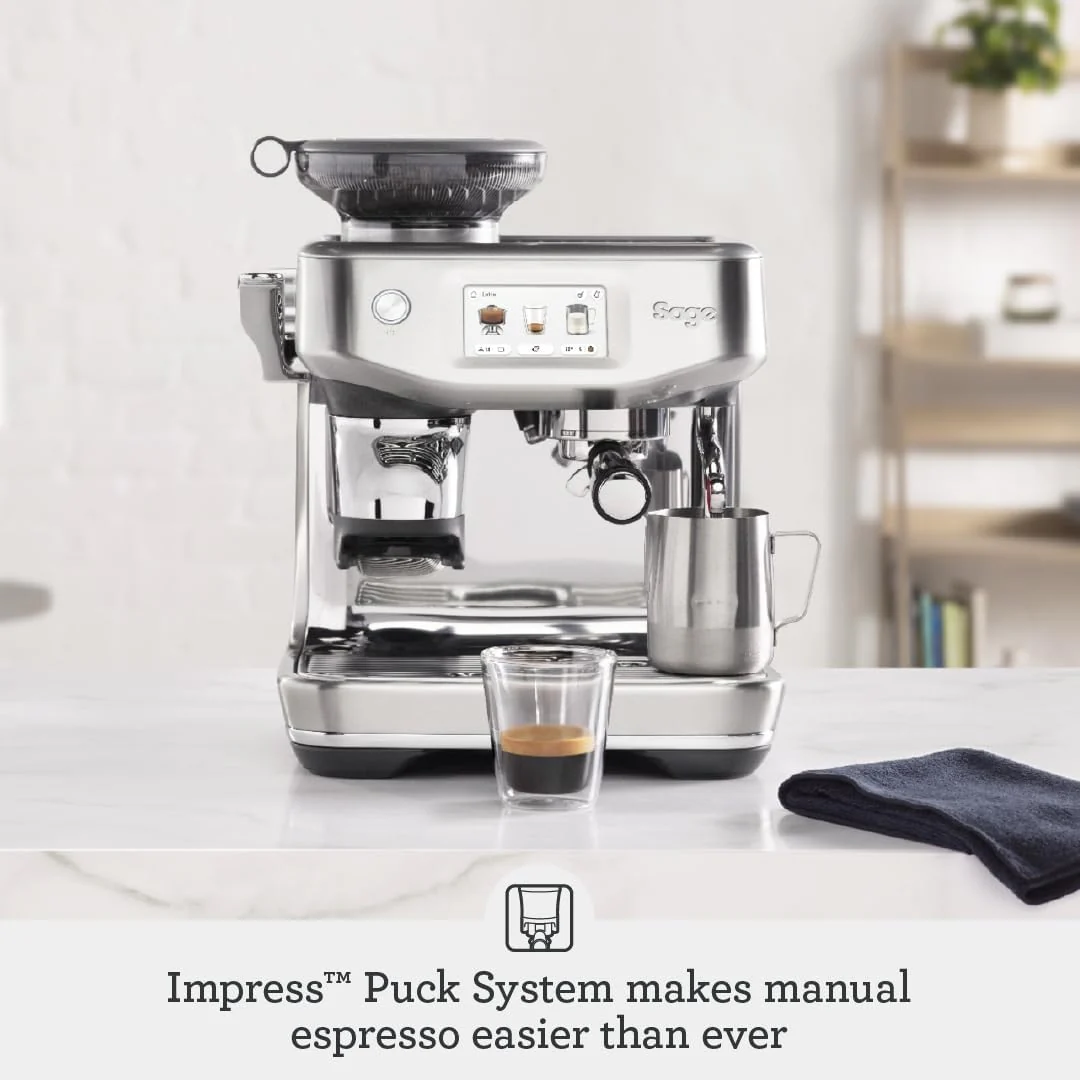 Sage - The Barista Touch Impress - Bean to Cup Coffee Machine with Grinder and Milk Frother, Cappuchino, Latte, Espresso Maker, Easy to Use, 8 Presets, With Milk Jug, 1700 W, Sea Salt - Image 2