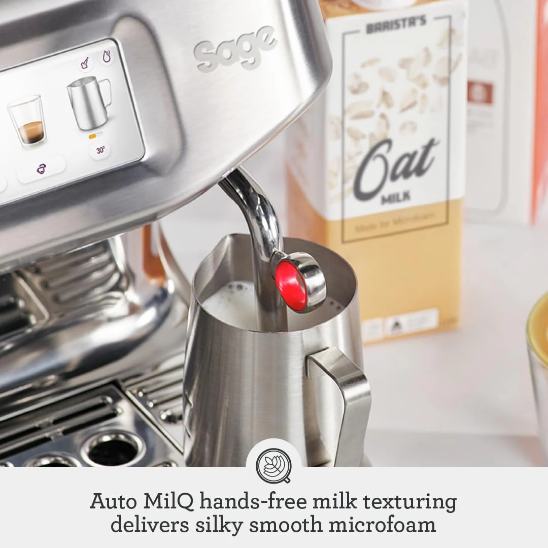 Sage - The Barista Touch Impress - Bean to Cup Coffee Machine with Grinder and Milk Frother, Cappuchino, Latte, Espresso Maker, Easy to Use, 8 Presets, With Milk Jug, 1700 W, Sea Salt - Image 6