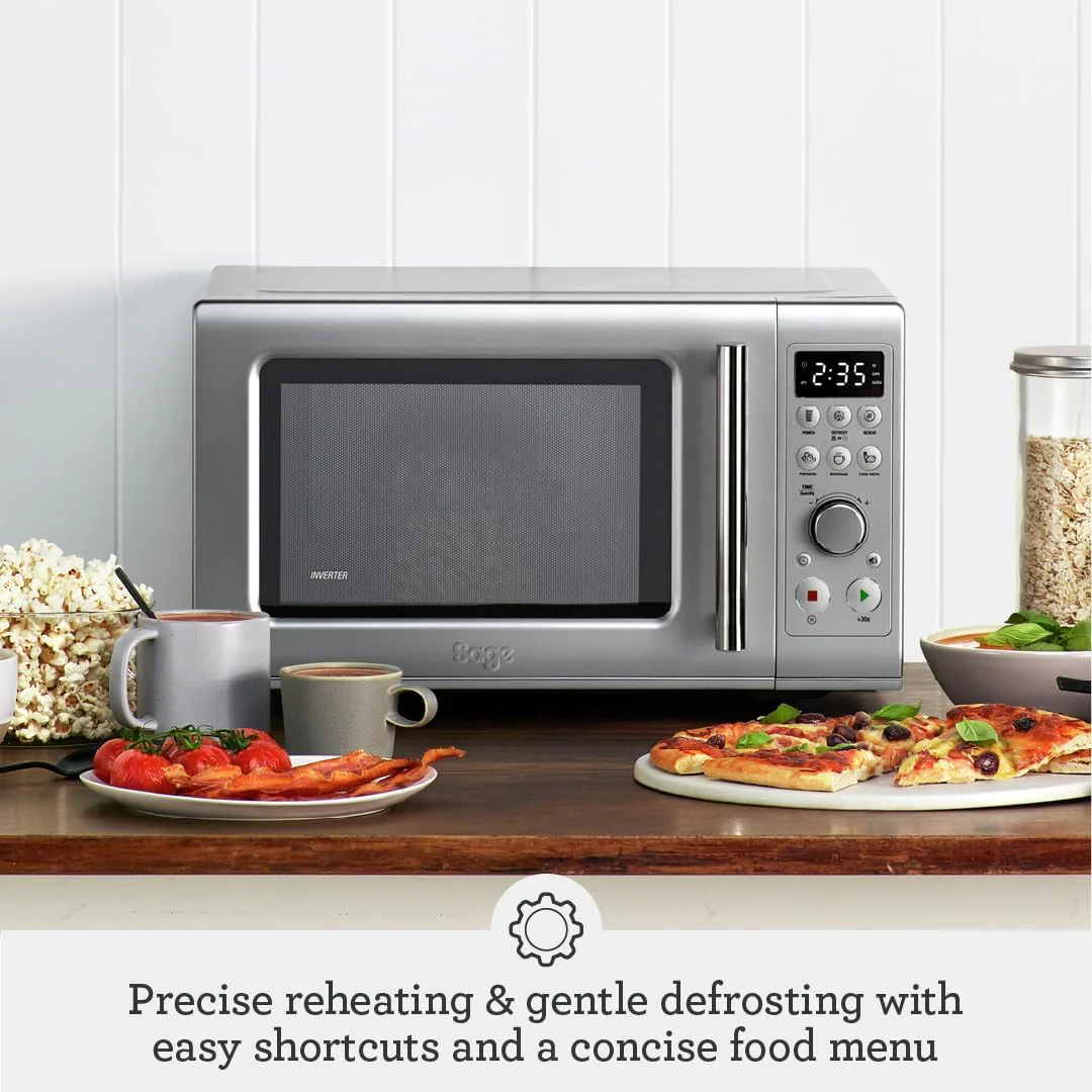Sage - The Compact Wave Soft Close Microwave, Silver - Image 2
