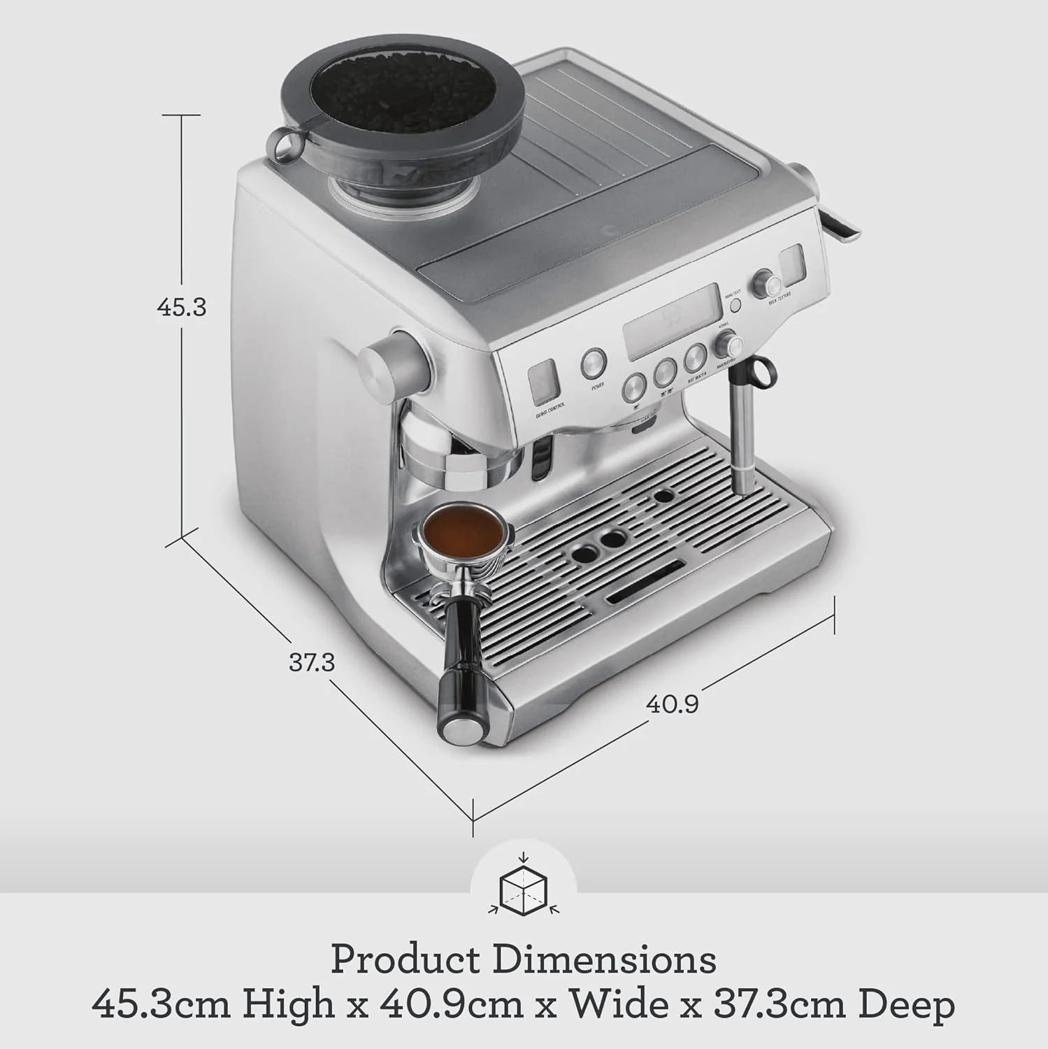 Sage - The Oracle, Bean to Cup Coffee Machine with Manual and Automatic Milk Frother, Volumetric or Timed Shot Control, 45 Grind Settings, Espresso, Cappuccino, 2.5L Water Tank, 2400 W, Black Truffle - Image 7