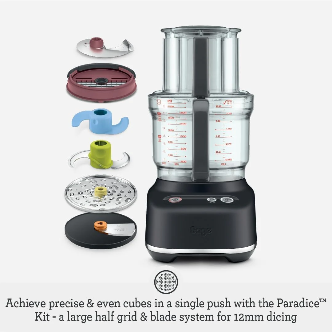 Sage - The Paradice 9 Food Processor - With Dicing Kit, S-blade, Reversible Shredder, Adjustable Slicer & Dough Blade, Brushed Stainless Steel - Image 9