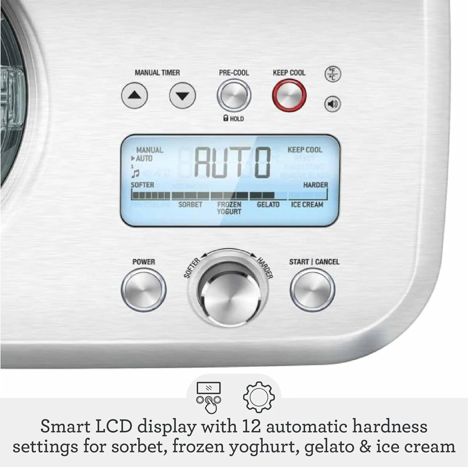 Sage - The Smart Scoop Ice Cream Maker - Self-Cooling Machine - Manual & Automatic Modes - Brushed Stainless Steel - Image 3