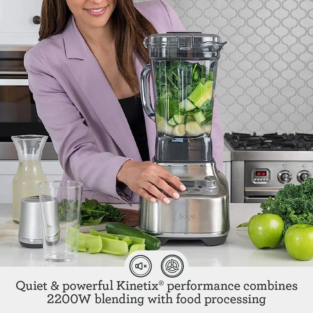 Sage - The Super Q - Quick and Quiet Blender - 5 Programs, 2400 W, 12 Speed Settings, 2 L Jug, 700 ml Cup - Smoothie Maker, Soup, Crushed Ice - Mix, Puree, Cocktails, Sauce - Brushed Stainless Steel - Image 2