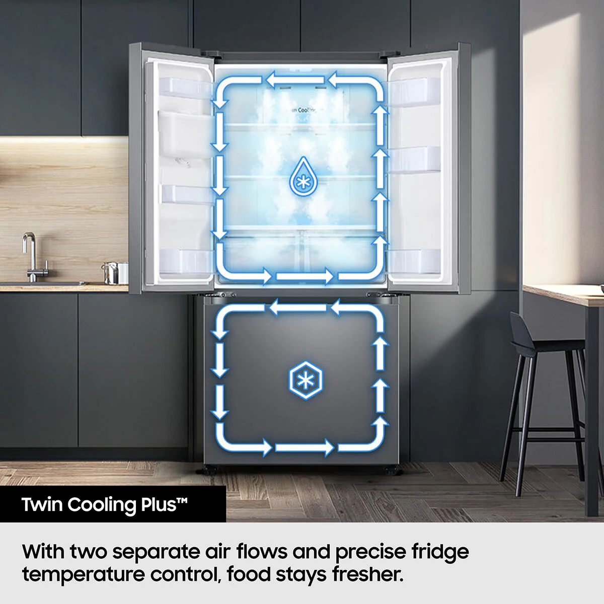 Samsung RF24BB620ES9EU Multidoor Side By Side, E Rated in Inox - Image 4
