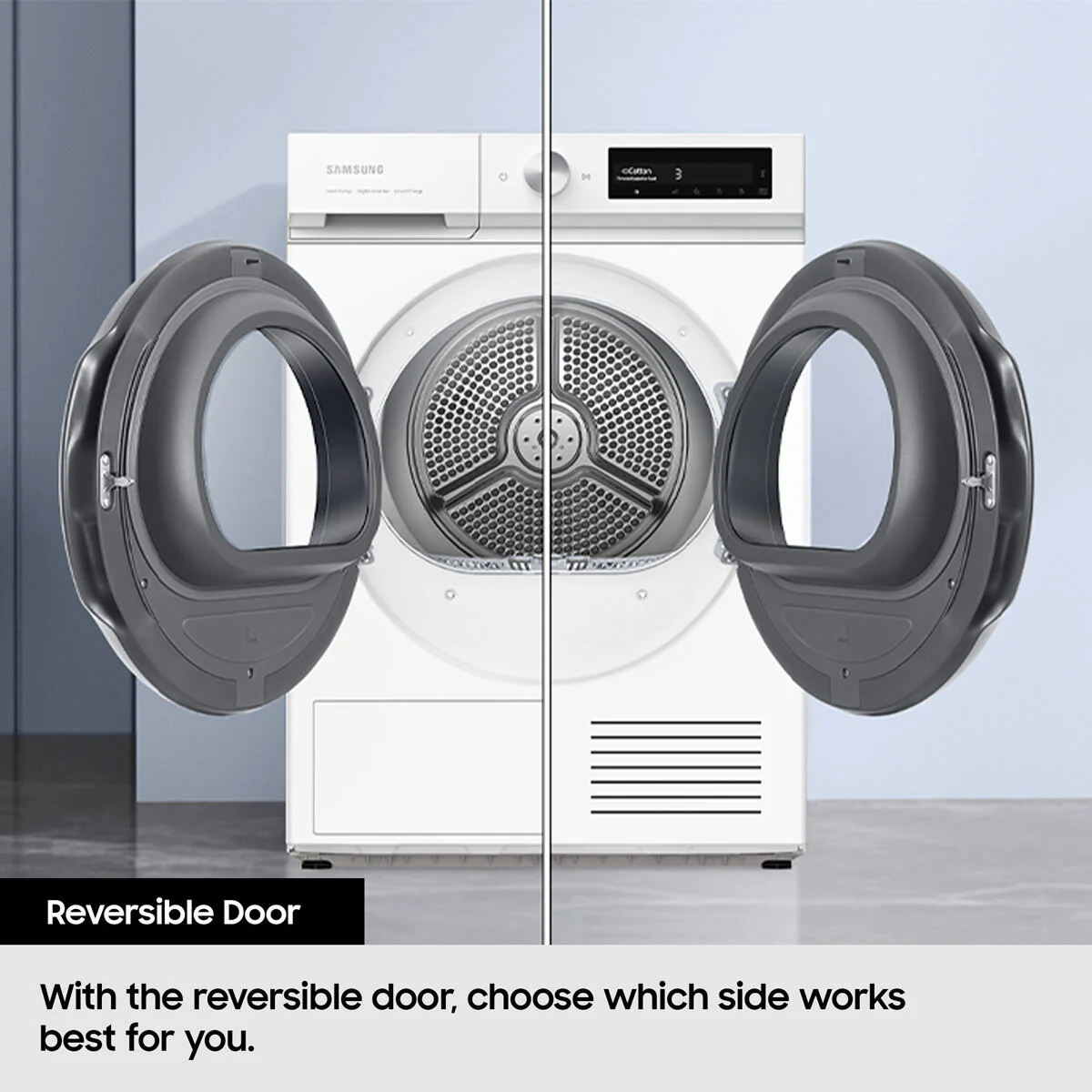 Samsung Series 5 DV90CGC0A0AEEU, 9kg Heat Pump Tumble Dryer, A++ Rated in White - Image 6