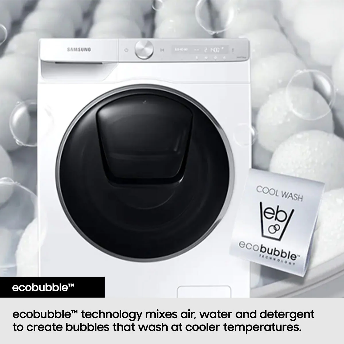 Samsung Series 5 WD90DG5B15BEEU 9/6kg Washer Dryer, D Rated in White - Image 5