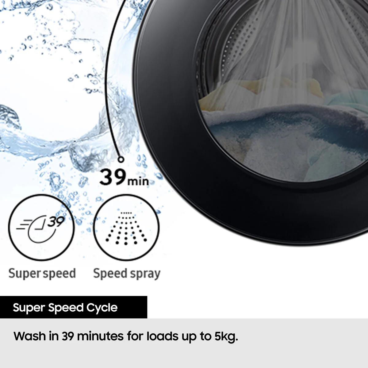 Samsung Series 5 WD90DG5B15BEEU 9/6kg Washer Dryer, D Rated in White - Image 7
