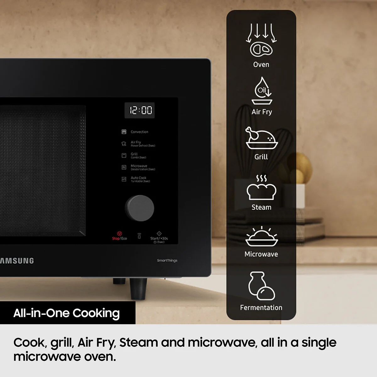 Samsung Smart Microwave Oven with Air Fryer and Steam, 32L MC32DB7746KC/E3 - Image 4