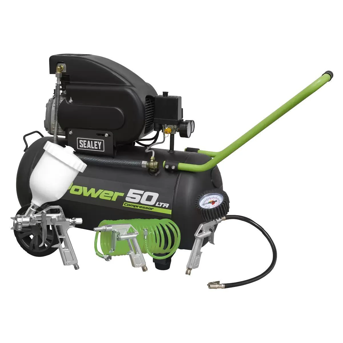 Sealey SAC5020EPK 50L Direct Drive Compressor with 4pc Air Accessory Kit 240V