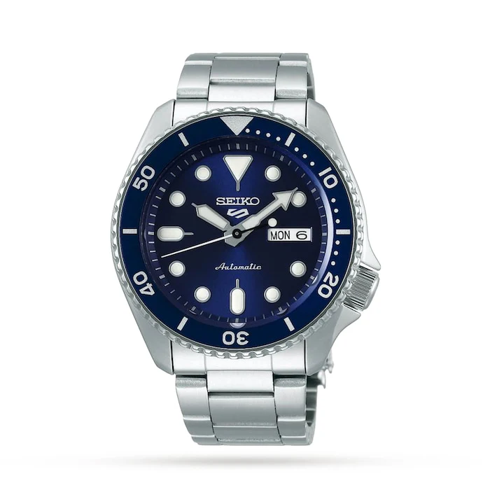 Seiko 5 Sports Automatic 42mm Men’s Watch with Blue Material Dial, Stainless Steel Case & Bracelet, 100m Water Resistant / SRPD51K1