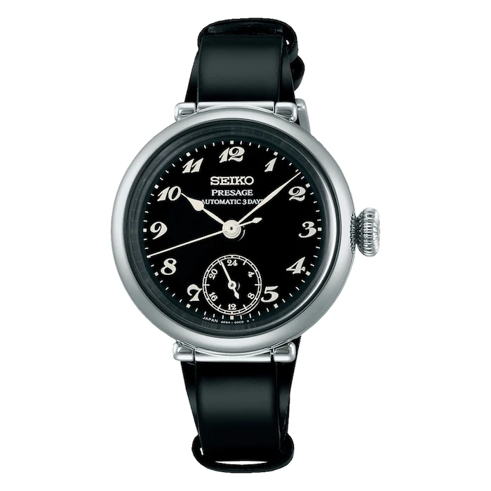 Seiko Presage Presage Automatic 35mm Men’s Watch with Black Material Dial, Stainless Steel Case, 50m Water Resistant / SPB449J1