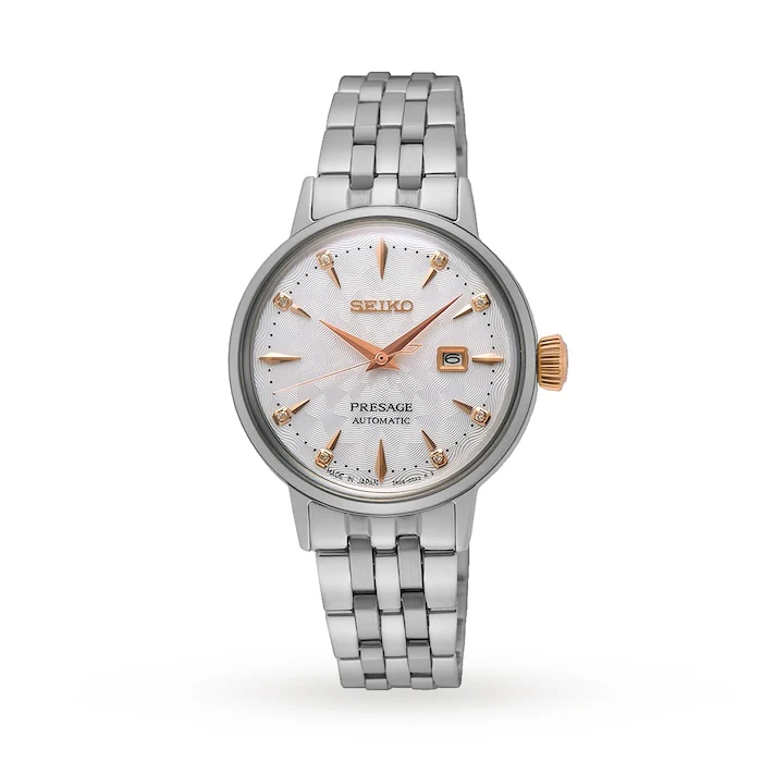 Seiko Presage Presage Cocktail Time 'Clover Club' Diamond Twist Ladies Watch Japanese Automatic SRE009J1
