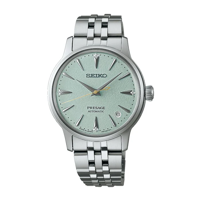 Seiko Presage Presage 'Frozen Mojito' Diamond Cocktail Time 34mm Ladies Watch Japanese Automatic  SRPL63J1