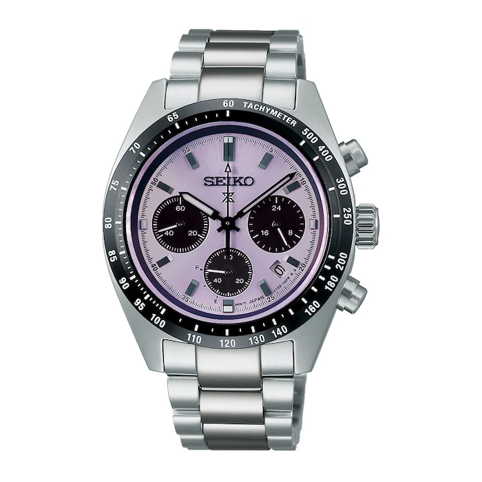 SEIKO PROSPEX Heritage 39mm Men’s Watch with Purple Material Dial, Stainless Steel Case & Bracelet, 100m Water Resistant / SSC955P1