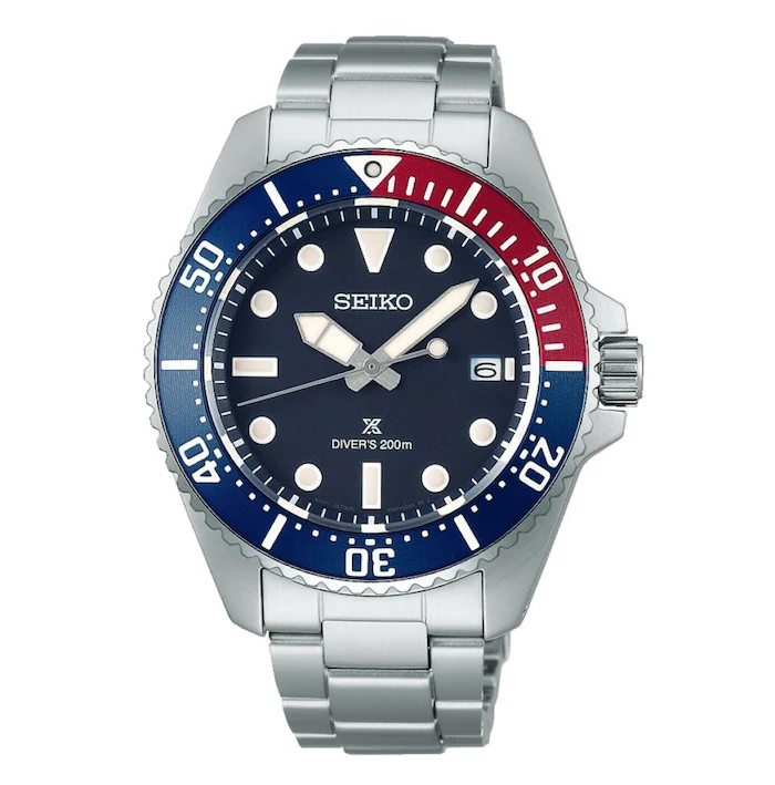 Seiko Prospex Heritage 41mm Men’s Watch with Blue Material Dial, Stainless Steel Case & Bracelet, 200m Water Resistant / SNE595P1