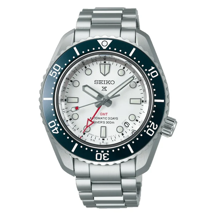 Seiko Prospex Heritage Hi-Beat 42mm Men’s Watch with White Material Dial, Stainless Steel Case & Bracelet, 300m Water Resistant / SPB519J1
