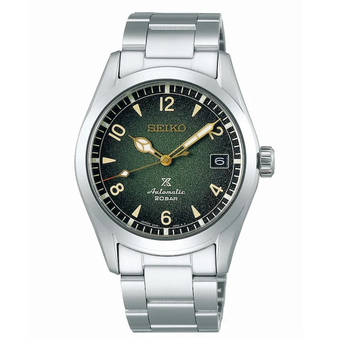 Seiko Prospex Prospex Automatic 38mm Men’s Watch with Green Material Dial, Stainless Steel Case & Bracelet, 200m Water Resistant / SPB155J1