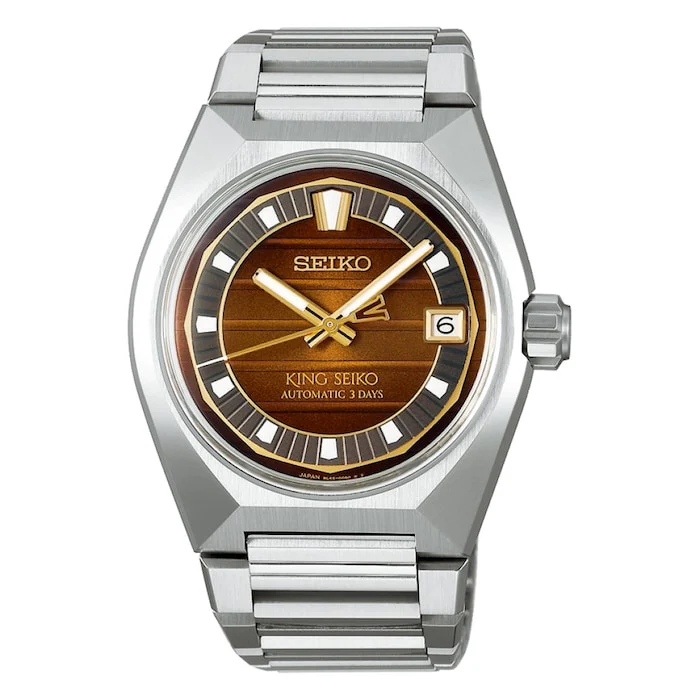 Seiko Prospex Prospex Automatic 41mm Men’s Watch with Brown Material Dial, Stainless Steel Case & Bracelet, 100m Water Resistant / SLA089J1