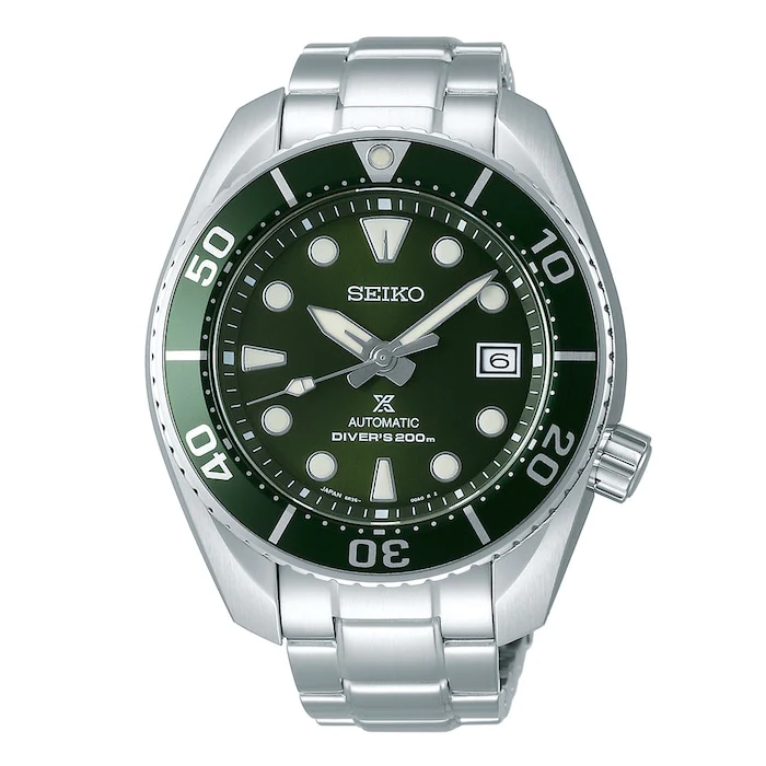 Seiko Prospex Prospex Automatic 45mm Men’s Watch with Green Material Dial, Stainless Steel Case & Bracelet, 200m Water Resistant / SPB103J1