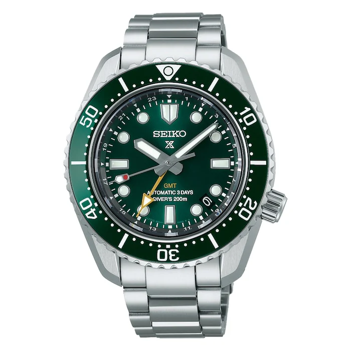 Seiko Prospex Prospex Hi-Beat 42mm Men’s Watch with Green Material Dial, Stainless Steel Case & Bracelet, 200m Water Resistant / SPB381J1