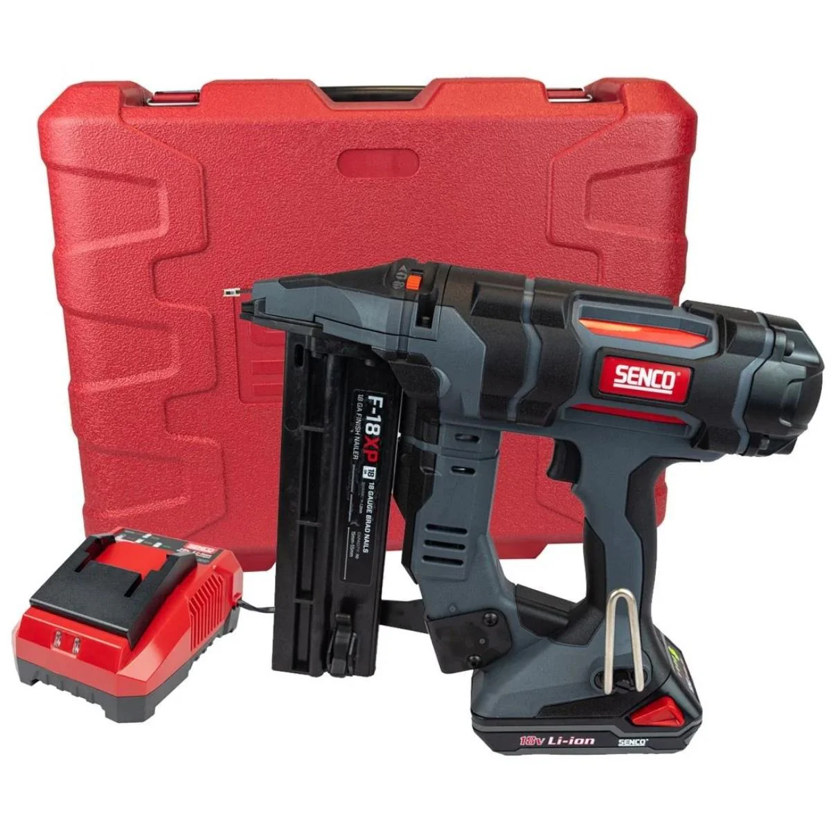 Senco 10M7001N 18V F-18XP Fusion 18G Brad Nailer with 1 x 1.5Ah Battery, Charger & Case