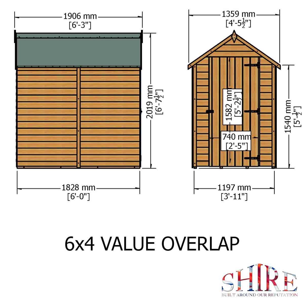 Shire Garden Value Overlap 6 x 4 Shed - Image 2