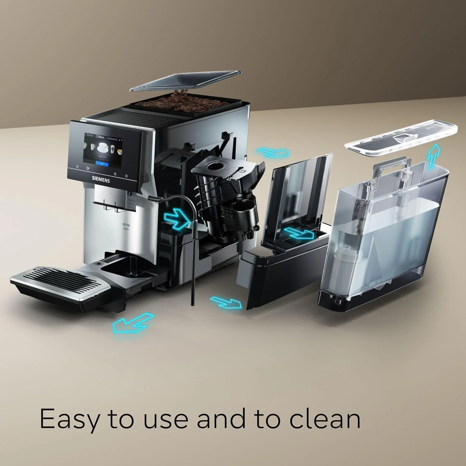 SIEMENS EQ700 Fully Automatic Bean to Cup Coffee Machine, 5" Touch Screen Display, Cold Brew/Slow Brew, Cappuccinatore, 34+ Coffee Beverages, Home Connect, TP715GB1 - Image 13