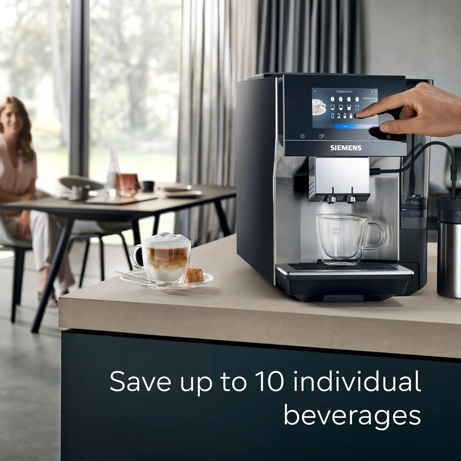 SIEMENS EQ700 Fully Automatic Bean to Cup Coffee Machine, 5" Touch Screen Display, Cold Brew/Slow Brew, Cappuccinatore, 34+ Coffee Beverages, Home Connect, TP715GB1 - Image 9