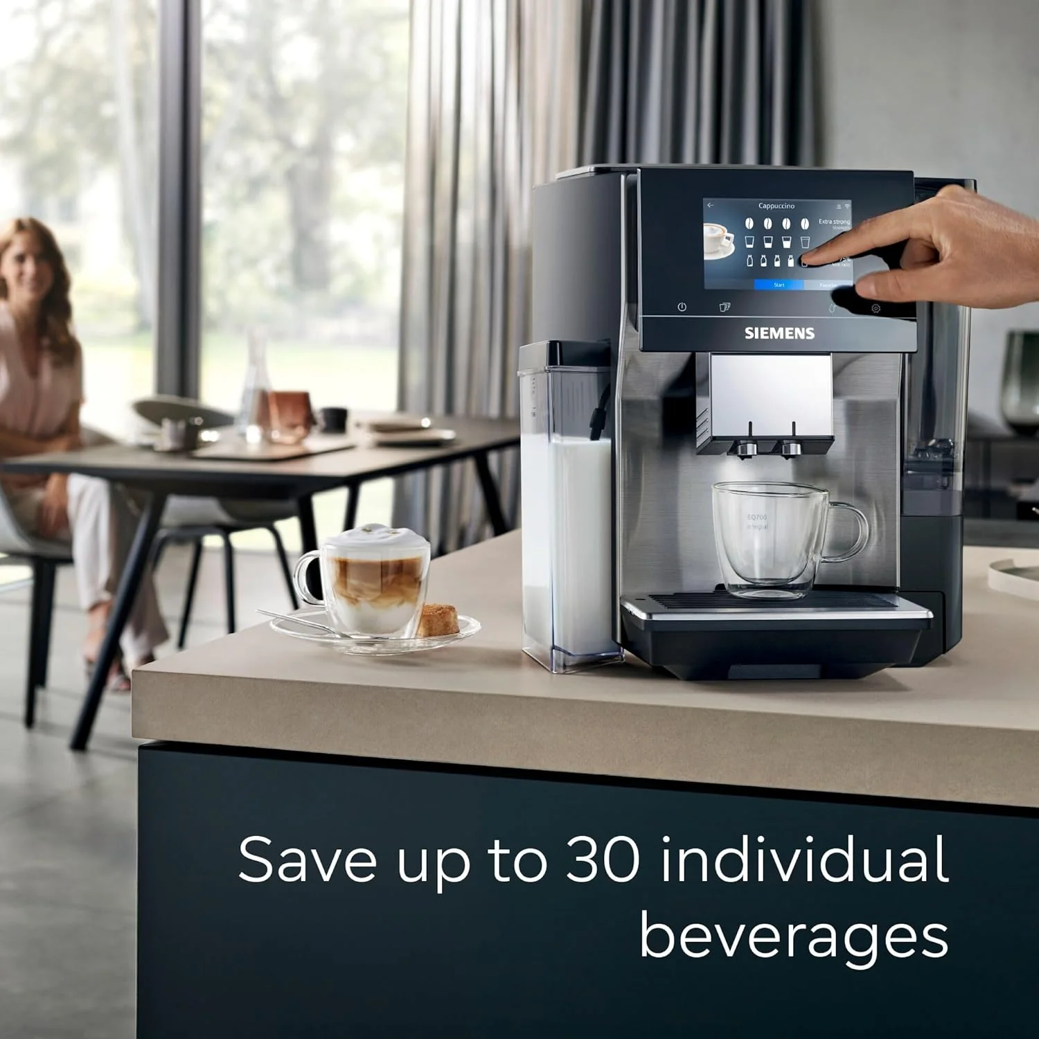 SIEMENS EQ700 Fully Automatic Bean to Cup Coffee Machine, 5" Touch Screen Display, Cold Brew/Slow Brew, Integrated Milk Container, 30+ Coffee Beverages with Home Connect, TQ717GB3 - Image 10