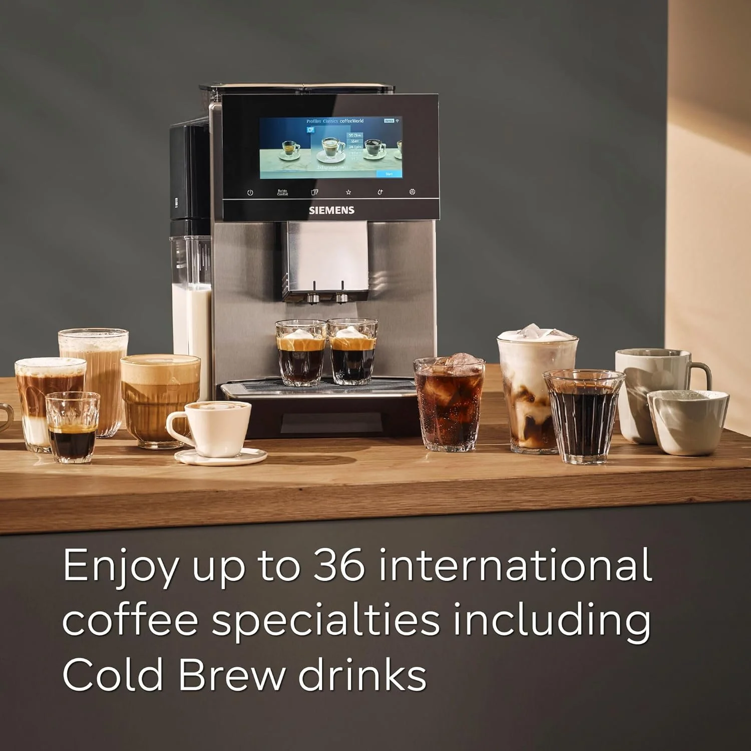 SIEMENS EQ900 Plus Fully Automatic Bean to Cup Coffee Machine, 6.8" Touch Screen Display, Auto Descaling/Cleaning, dual bean containers, baristaMode, beanIdent System, Home Connect, TQ907GZ3 - Image 3