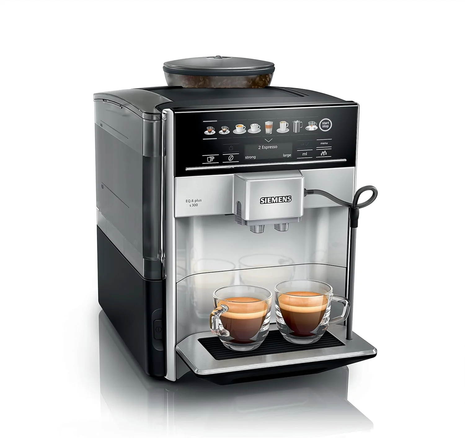 Siemens TE653M11GB EQ6 plus S300, Bean to Cup Fully Automatic Espresso Coffee Machine with milk system, 10 coffee varieties, 2 user profiles - Titanium - Image 4