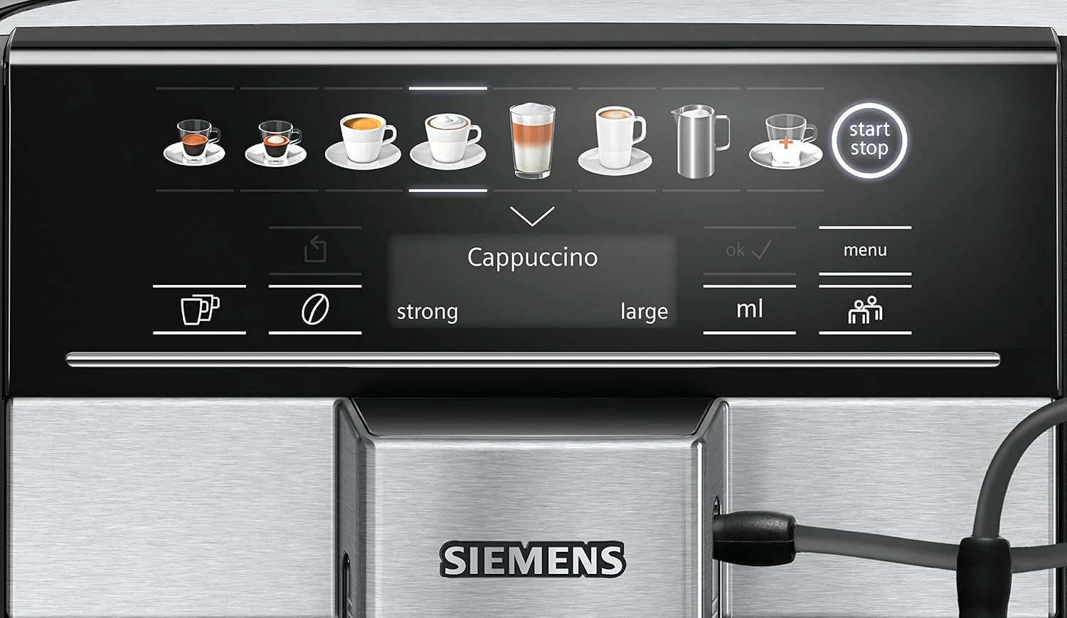 Siemens TE653M11GB EQ6 plus S300, Bean to Cup Fully Automatic Espresso Coffee Machine with milk system, 10 coffee varieties, 2 user profiles - Titanium - Image 6