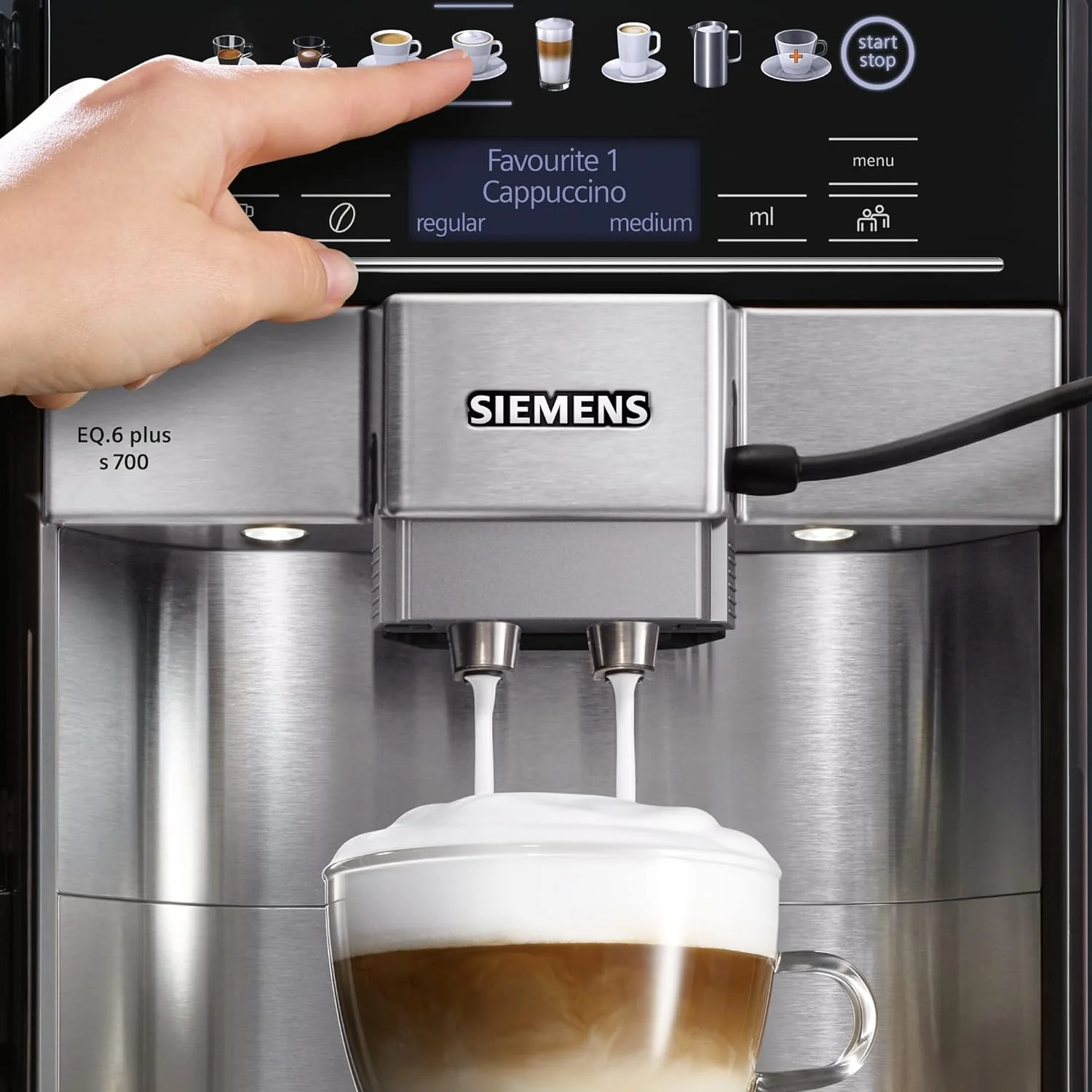 Siemens TE653M11GB EQ6 plus S300, Bean to Cup Fully Automatic Espresso Coffee Machine with milk system, 10 coffee varieties, 2 user profiles - Titanium - Image 8