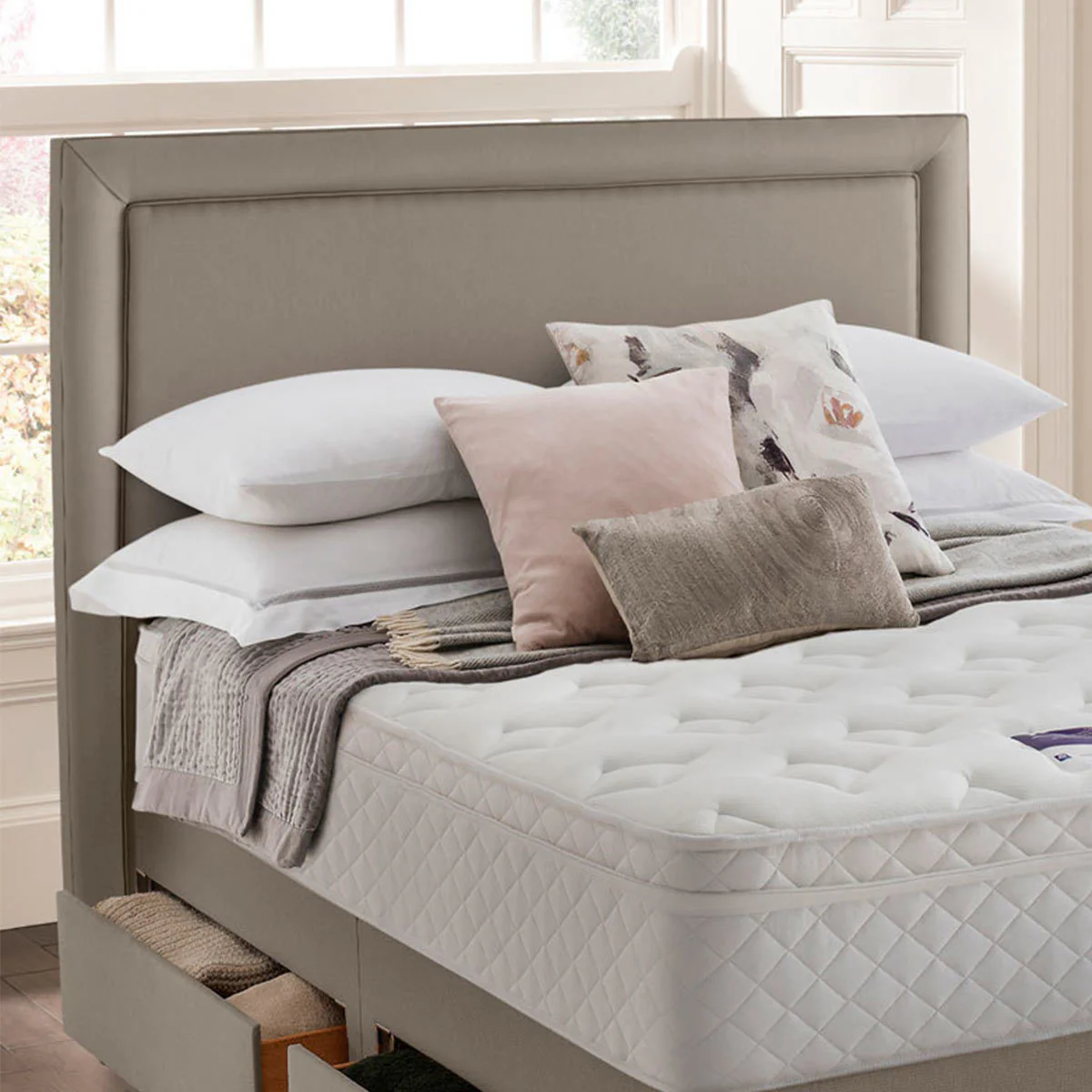 Palermo Sandstone Materials Wood Fabric Full Headboard Double Colour Natural - Image 3