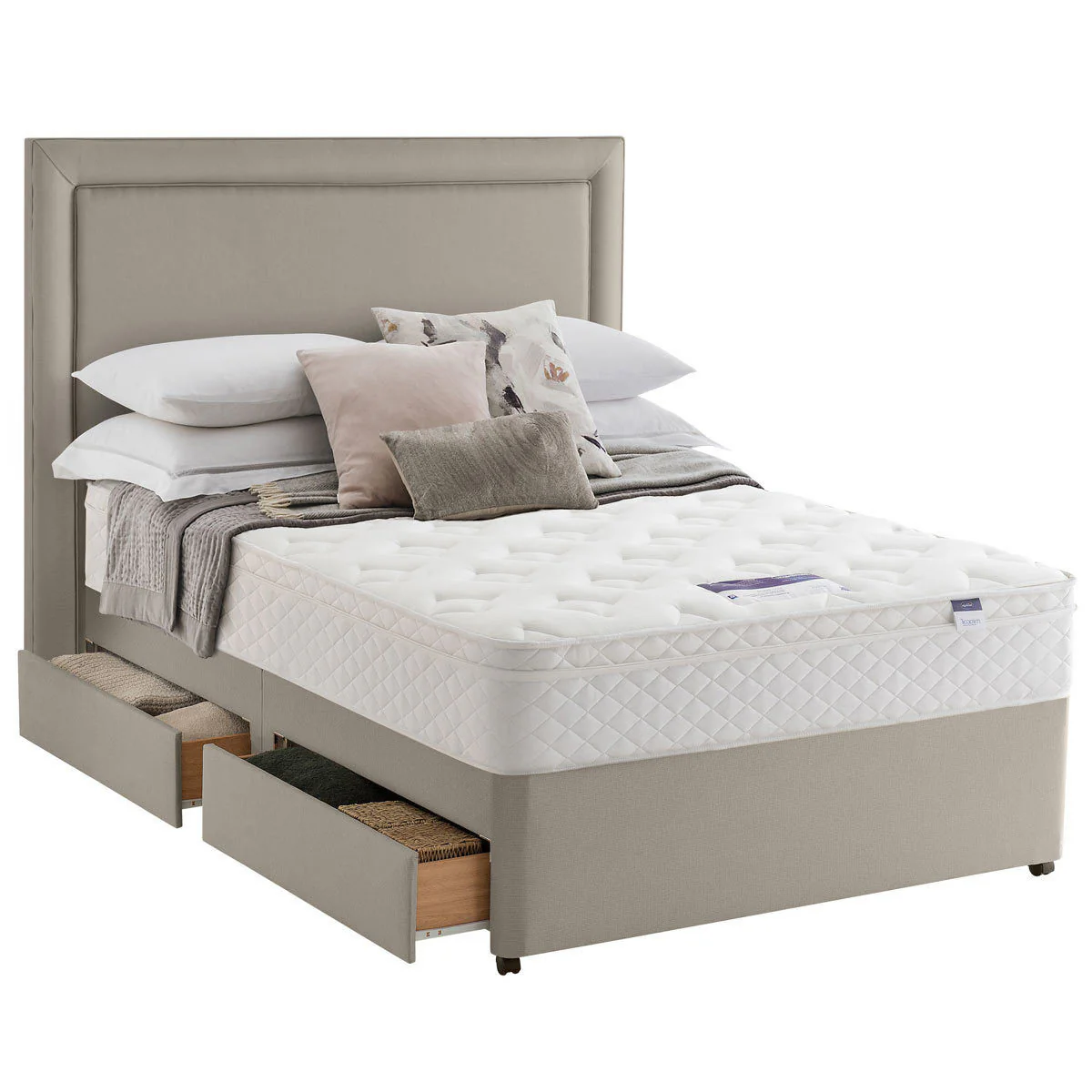 Palermo Sandstone Materials Wood Fabric Full Headboard Double Colour Natural - Image 4