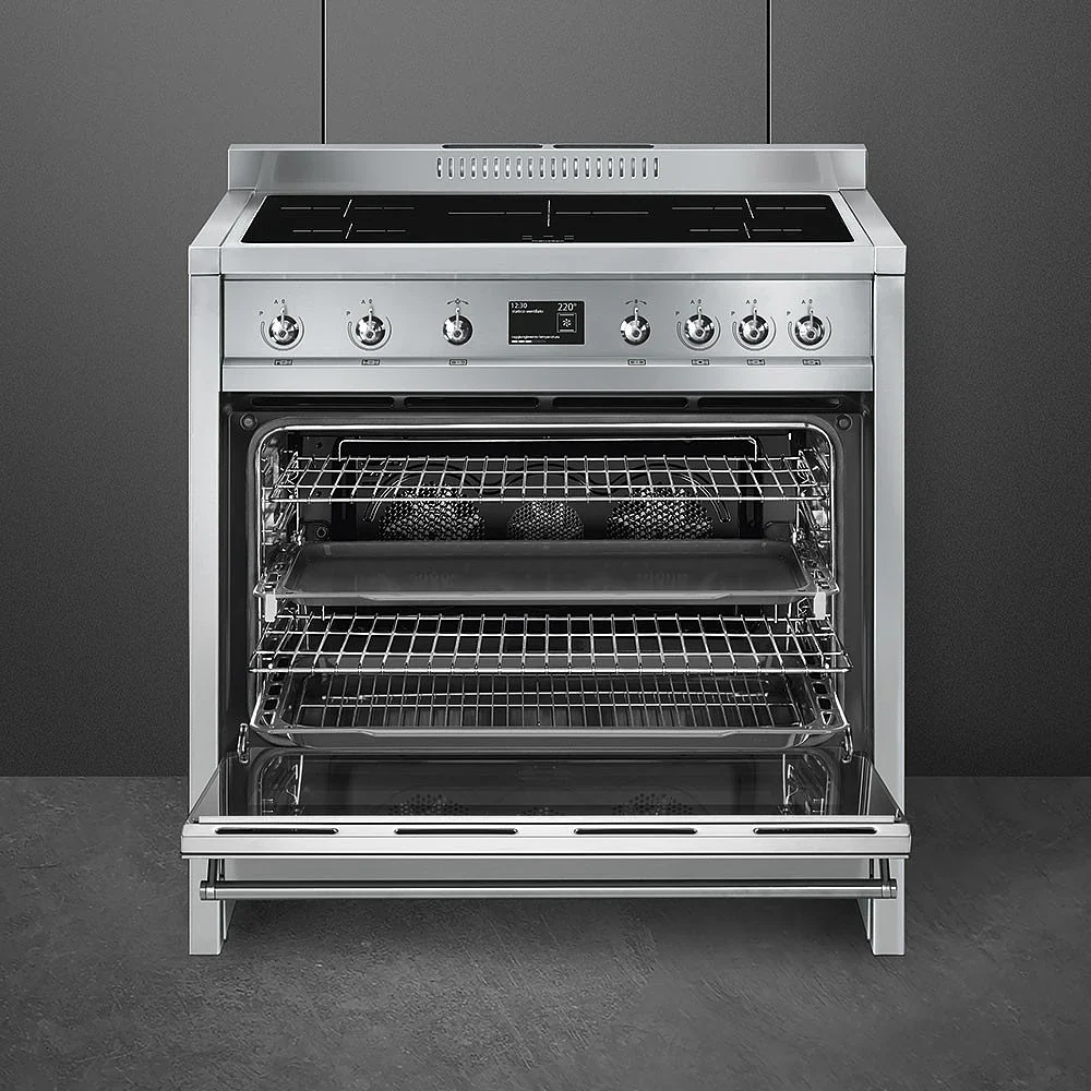 Smeg 90cm Opera Electric Range Cooker Stainless Steel Single Door Non Split - Image 3
