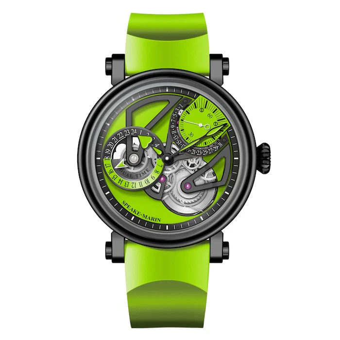 Speake-Marin Automatic 35mm Men’s Watch with Green Material Dial, Titanium Case, 30m Water Resistant / 414216390