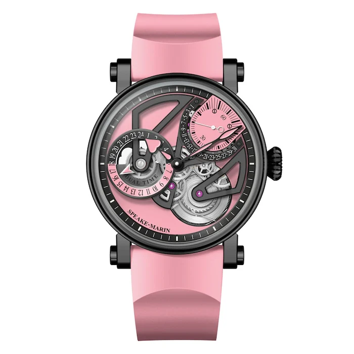 Speake-Marin Automatic 38mm Men’s Watch with Pink Material Dial, Titanium Case, 30m Water Resistant / 413809430