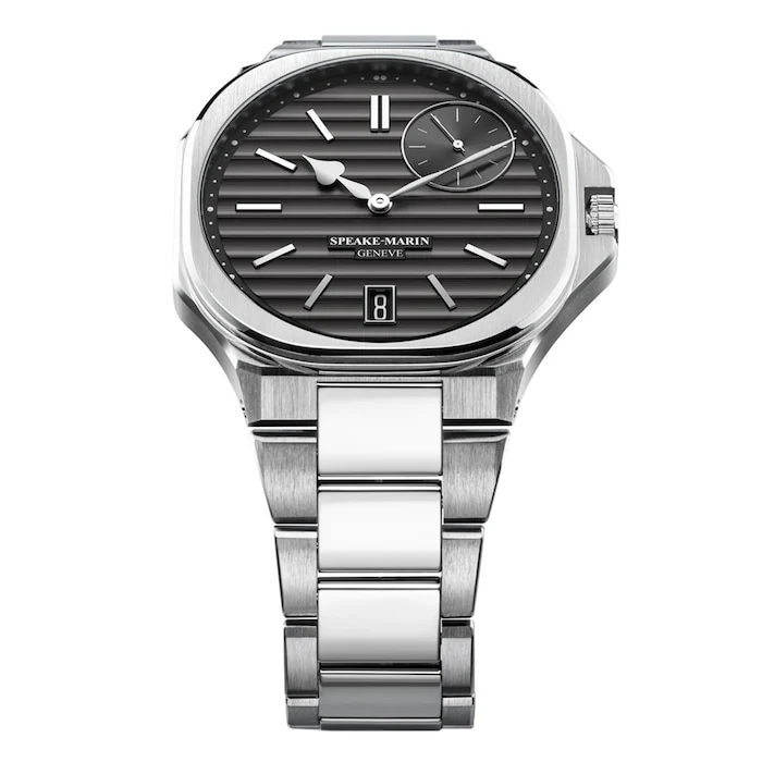 Speake-Marin Ripples Date 40mm Mens Luxury Watch Grey 604018040