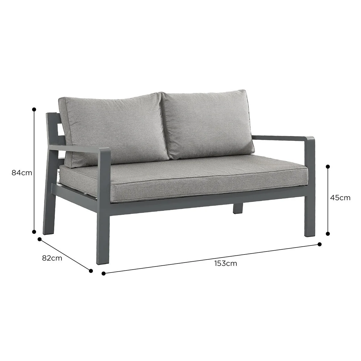 Stone Garden 4 Piece Deep Seating Corner Patio Set with Dual Height Ceramic Table in Grey - Image 4